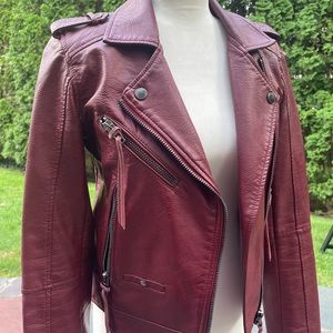 Blank NYC Red Vegan Leather Jacket XS